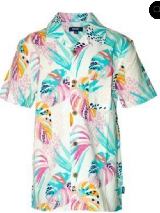 Univibe Other - NEW UNIVIBE Boys White Tropical Button-Down Relaxed Fit Shirt